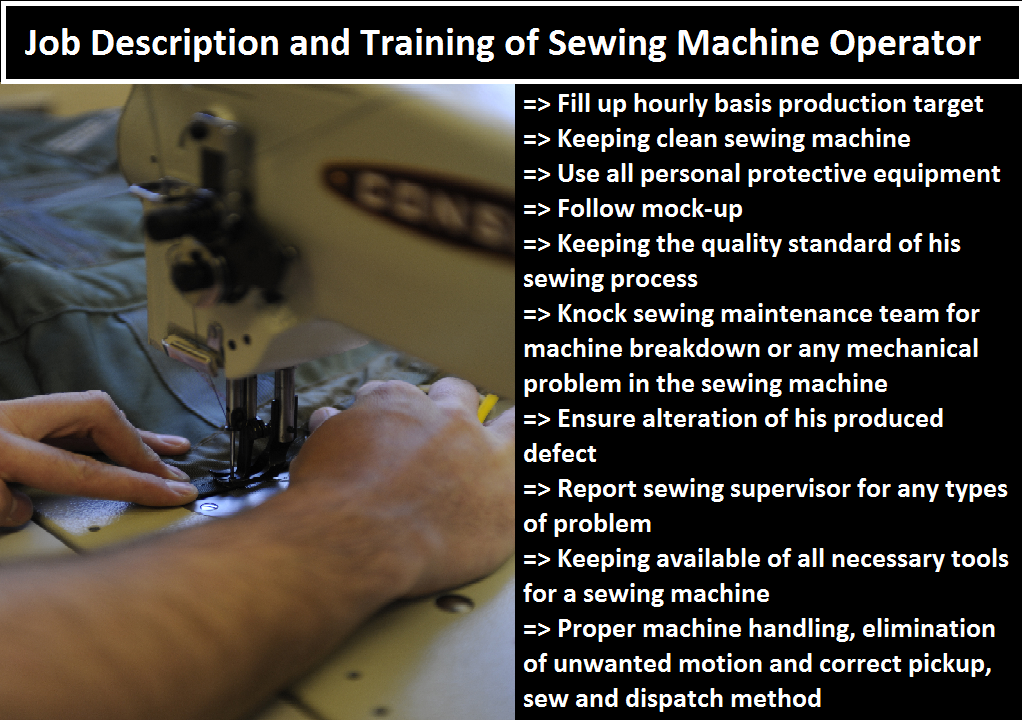 Job Description of a Sewing Operator ORDNUR TEXTILE AND FINANCE