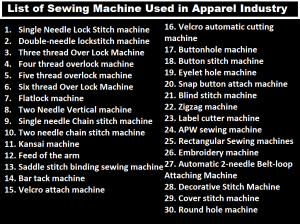 List of Sewing Machine Used in Apparel Industry - ORDNUR ... flow process chart journal 