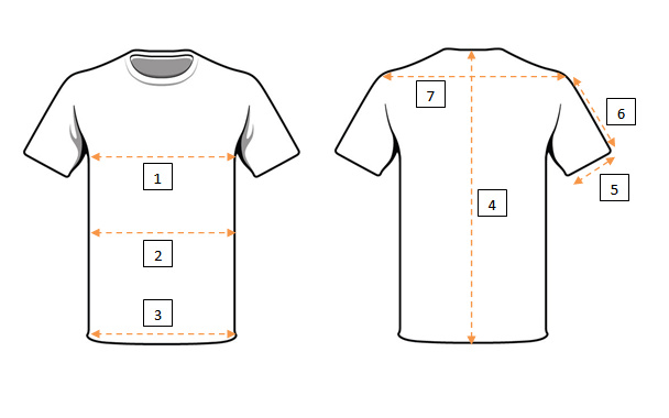 Measurement of a T-shirt - ORDNUR TEXTILE AND FINANCE