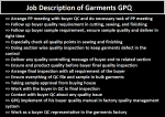 GPQ Job Responsibilities in Apparel Industry