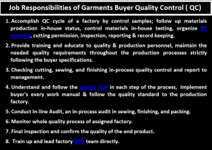 Job Responsibilities of Garments Buyer QC Quality Control
