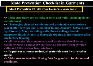 Mold Prevention Checklist in Garments