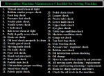 Preventive Machine Maintenance Checklist for Sewing Machine