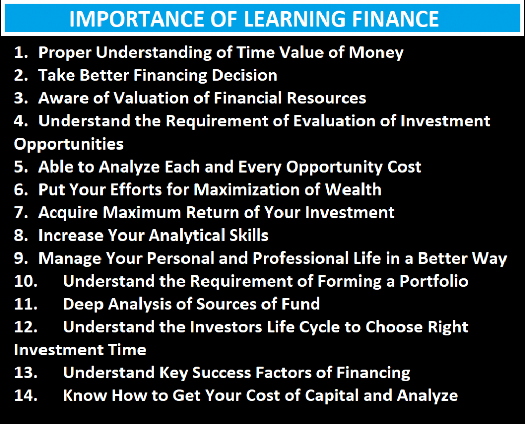 14 Importance of Learning Finance