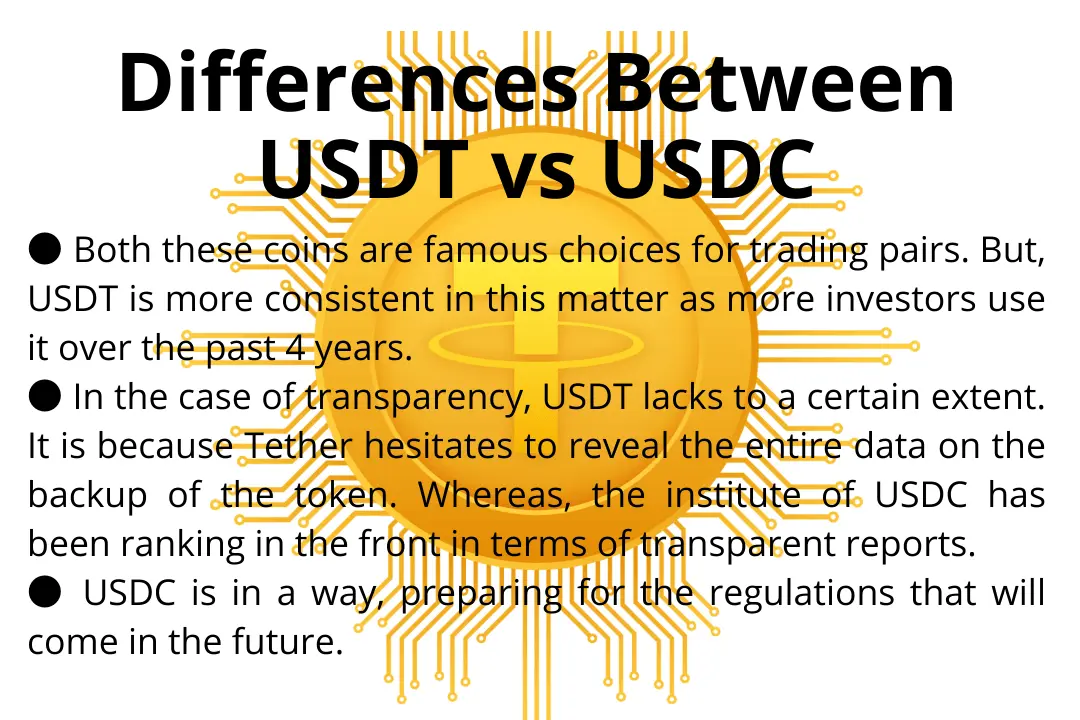 Key Differences Between USDT vs USDC