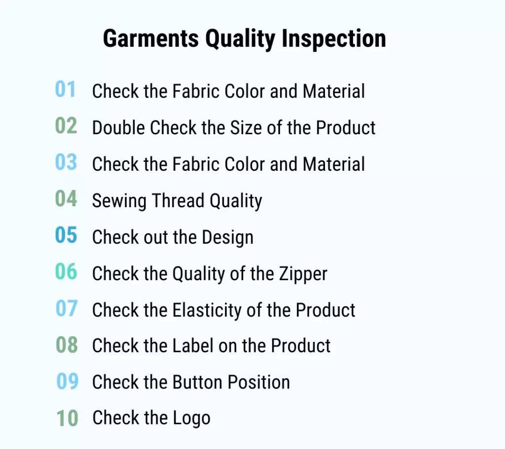 Garments Quality Inspection Points