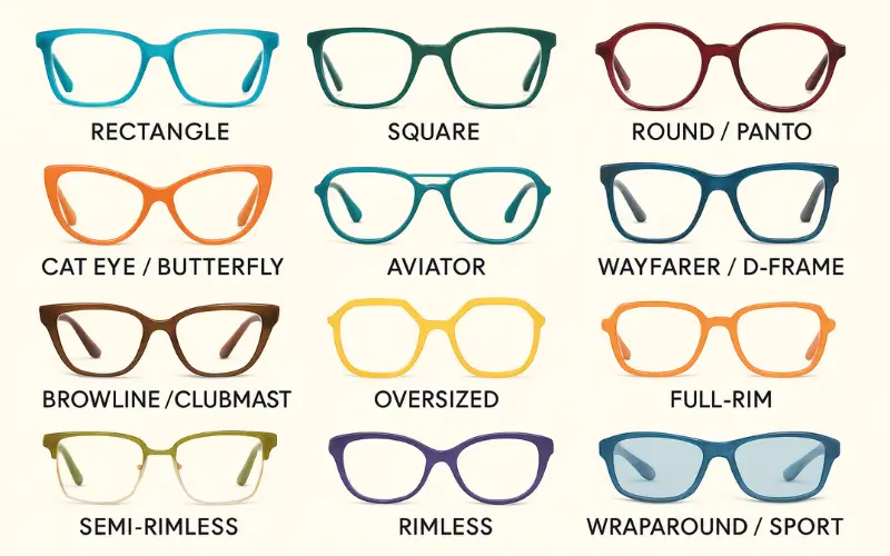 Different Styles of Eyeglasses