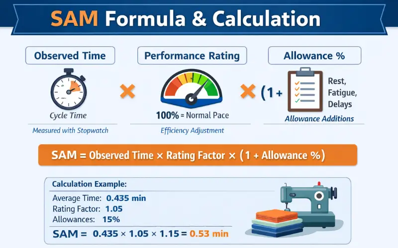 How to Calculate SAM (Standard Allowed Minutes) in Garment Manufacturing