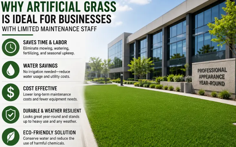Why Artificial Grass Is Ideal for Businesses With Limited Maintenance Staff
