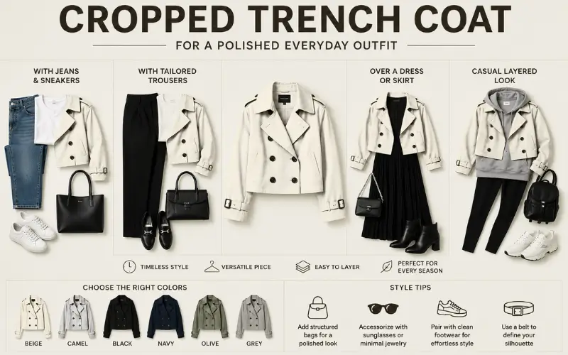 How to Style a Cropped Trench Coat for a Polished Everyday Outfit