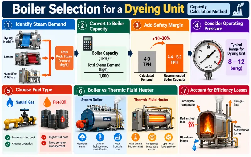 Boiler Selection for a Dyeing Unit: Capacity Calculation Method
