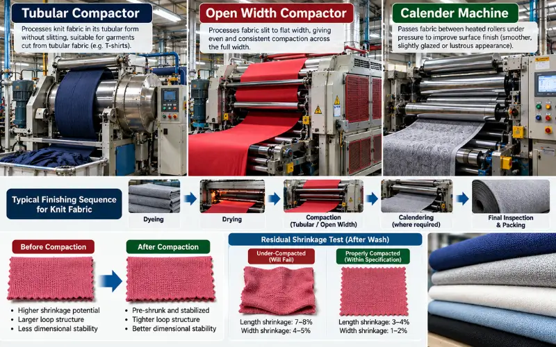 Compactor and Calender Machines in Knit Finishing