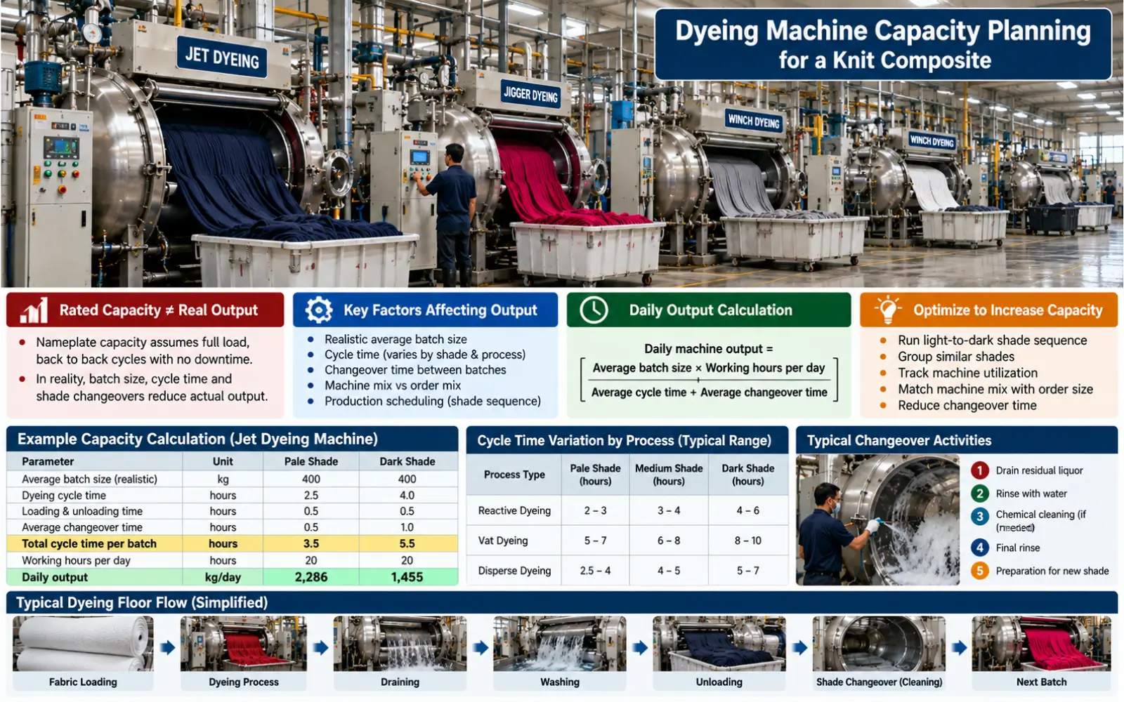 Dyeing Machine Capacity Planning for a Knit Composite