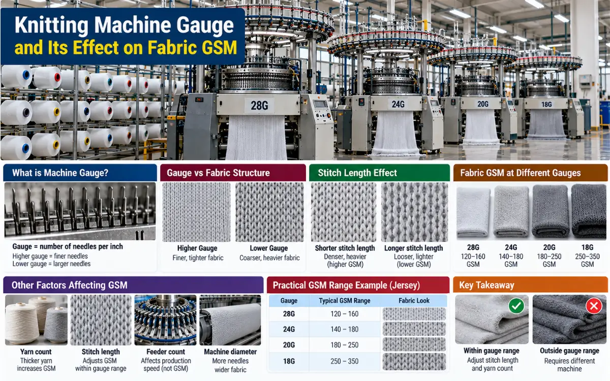 Knitting Machine Gauge and Its Effect on Fabric GSM