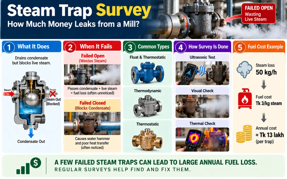 Steam Trap Survey: How Much Money Leaks from a Mill