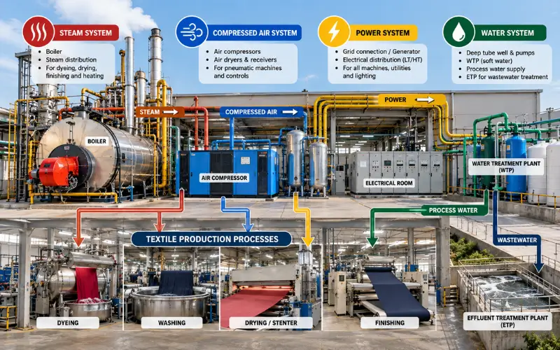 Utility Systems in a Textile Mill