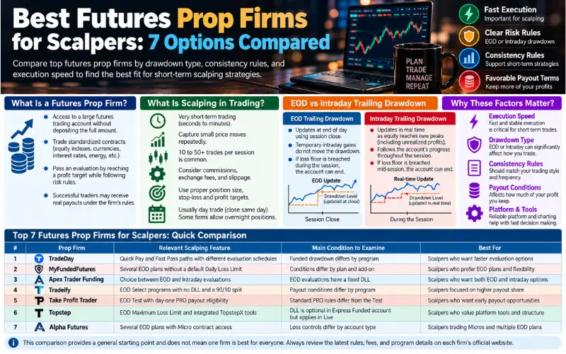 Best Futures Prop Firms for Scalpers: 7 Options Compared