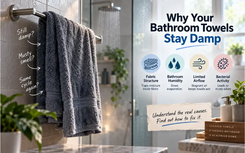Why Your Bathroom Towels Stay Damp